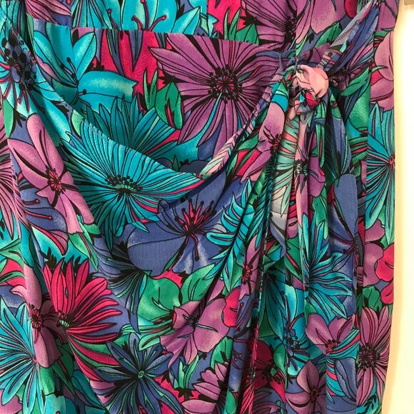 Vintage Spenser Jeremy Faux Wrap Dress 100% Silk Y2K Size 4 Floral Lined NWT - Picture 6 of 14